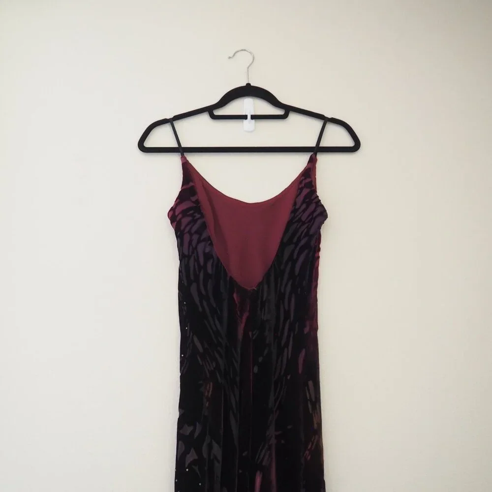 Vintage Andrea Polizzi for Rex Lester 90’s Burnout Velvet Bedazzled Dress - Picture 8 of 10